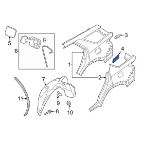 Placa de ventilație stânga Ford Explorer 20- ruptă