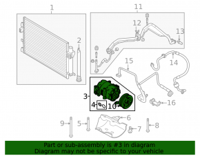 Компрессор кондиционера Ford Focus mk3 15-18 2.0 рест
