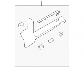 Накладка порога передняя правая Ford Explorer 20-25 черная с хром, с подсветкой, царапины, повреждение водой