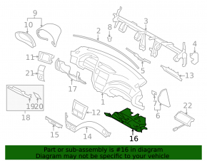 Накладка над коленями пассажира Subaru Forester 08-13 SH