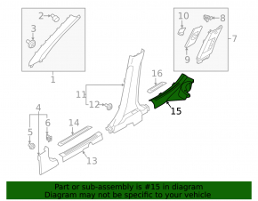 Prag interior spate dreapta, negru, uzat, Kia Niro 23-26 PHEV