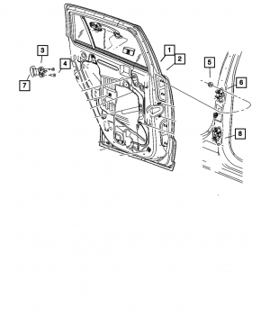 Петля двери нижняя задняя левая Jeep Compass 11-16