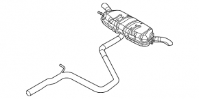 Глушитель задняя часть с бочкой VW Tiguan 20-24 fwd
