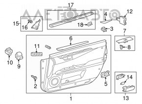 Ușa computerului din fața stângă a unui Lexus ES300h ES350 13-18