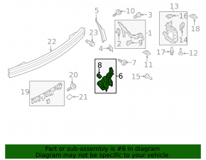 Крепление заднего бампера заднее правое Ford Mustang mk6 15-17 2.3, 3.7