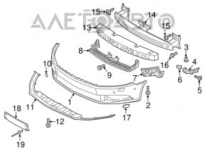 Bara față neperforată pentru VW CC 09-12 cu senzori de parcare, fără șaibe