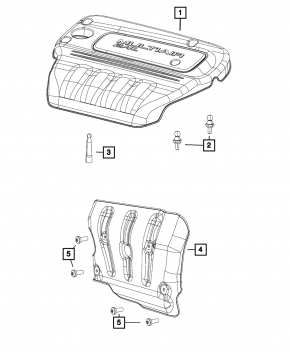 Накладка двигателя Chrysler 200 15-17 2.4