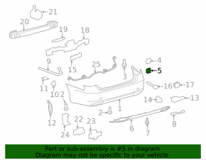 Dop bara spate dreapta pentru cârlig Lexus LS460 LS600h 07-12