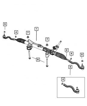 Рейка рулевая Jeep Grand Cherokee WK2 11-11 3.6 RWD