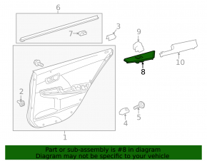 Накладка управления стеклоподъемником задним правым Toyota Camry v55 15-17 usa черная