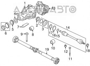 Arbore de transmisie spate stânga BMW 5 F10 11-16 3.0T AWD d-38mm