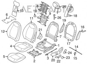 Водительское сидение Mini Cooper Countryman R60 10-16 без airbag, механич, кожа черн