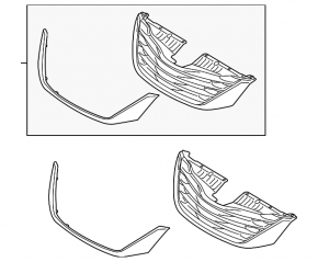 Решетка радиатора grill в сборе Toyota Sienna 15-17 LE, черная