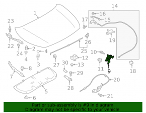 Замок капота Subaru Crosstrek 24-26