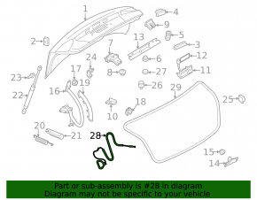 Трос открытия багажника Audi A4 B8 13-16