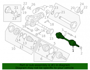 Привод полуось передняя левая Porsche Cayenne 958 11-17 3.6 4.8 Turbo