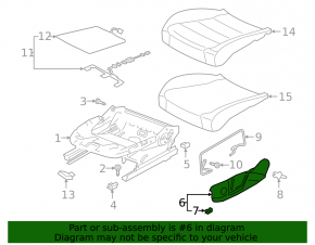 Накладка боковая пассажирского сиденья правая VW Jetta 19-25 черная, под механическое управление, потерта