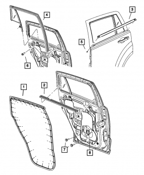 Уплотнитель двери задней левой Jeep Compass 11-16