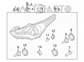 Фара передняя левая Hyundai Veloster 12-17