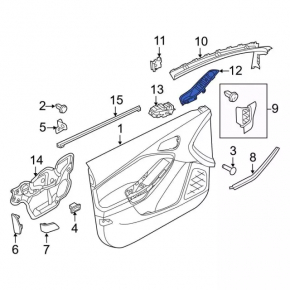 Накладка управление стеклоподъемником передним правым Ford Focus mk3 11-18 структура