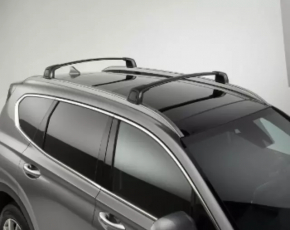 Рейлинги поперечные 2 шт Hyundai Santa FE 19-23 черные, с ключом, царапины