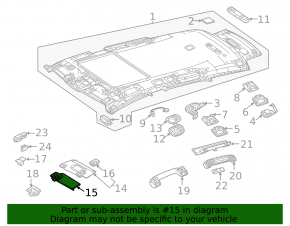 Козырек малый правый Mercedes W167 GLE 350 450 20-26 бежевый, с крючком