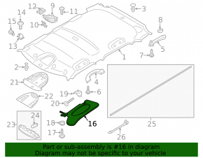 Козырек левый Mini Cooper Countryman R60 10-16 черный, без крючка