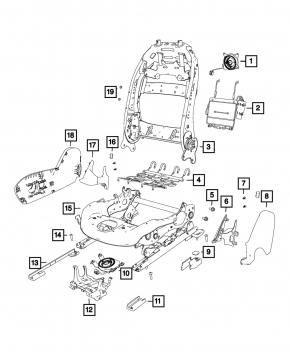 Husă scaun șofer stânga pentru Jeep Cherokee KL 16-23, neagră, electrică