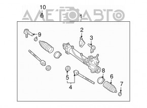 Bara de direcție pentru Lexus RX400h 06-09 are carcasă crăpată, cipul este rupt