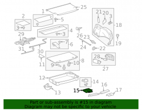 Поддон под инструмент Toyota Prius 30 10-15