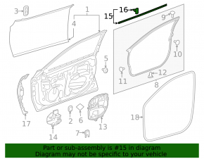 Уплотнитель двери передней левой нижний Lexus ES250 ES300h ES350 19-26