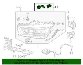 Крепление фары верхнее правое Audi Q5 80A 18-20 под LED