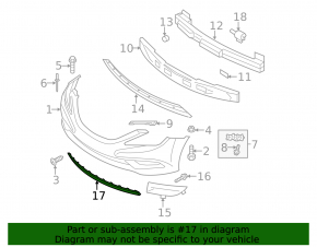 Губа переднего бампера Hyundai Sonata 11-13