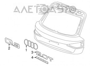 Эмблема логотип AUDI двери багажника Audi Q3 8U 15-18