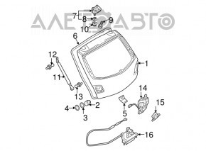 Амортизатор двери багажника левый Mazda3 03-09 HB