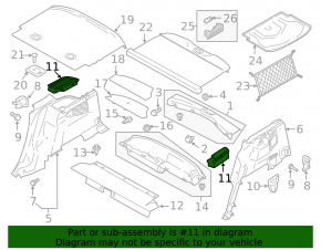 Решетка обшивки арки левая Ford C-max MK2 13-18 черная
