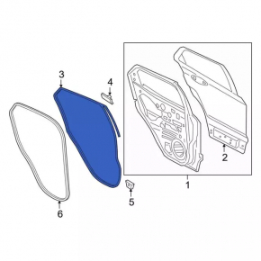 Garnitura ușii din spate stânga pentru Ford Ecosport 18-22