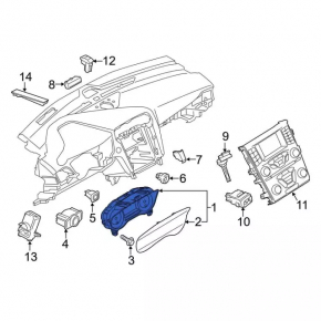 Щиток приборов Ford Fusion mk5 13-13 1 дисплей, малый, 107к, царапины