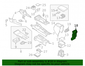 Накладка центральной консоли задняя Mitsubishi Outlander 19-19