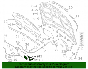 Замок капота левый Audi A5 F5 18-25