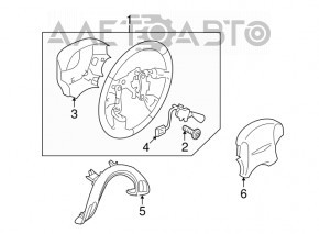 Руль голый Subaru b10 Tribeca кожа черный