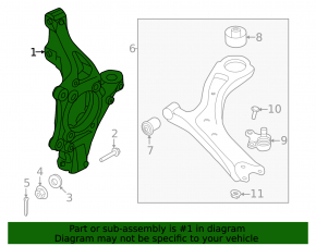 Цапфа передняя левая Kia EV6 22-26 RWD