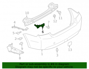 Крепление заднего бампера левое Subaru Impreza 4d 17-23 GK