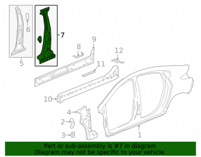 Стойка кузова центральная левая Chevrolet Volt 16- отпилена, примята