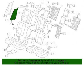 Panou lateral banchetă spate stânga pentru Land Rover Range Rover Velar 18-20, piele neagră