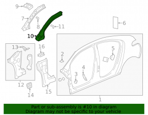 Стойка крыши передняя левая Chevrolet Volt 11-15