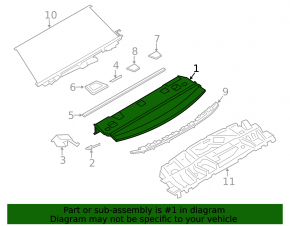 Полка задняя BMW 3 F30 4d 12-18 беж, под чистку, отсутствует заглушка