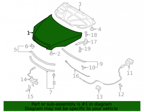 Капот голый Mazda3 03-09 HB