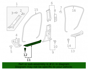 Накладка порога передняя левая Lexus LS460 LS600h 07-17 черн