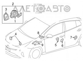 Шлейф руля Toyota Prius 50 Prime 17-22 без датчика поворота руля
